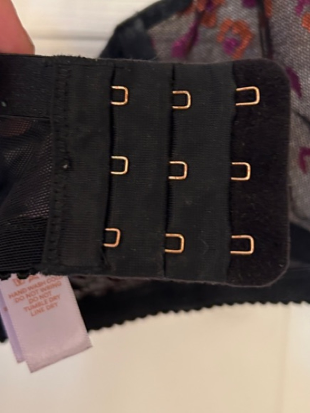 Savage X Fenty Black Sheer Bra with Pink & Orange Floral Embroidery 40D - Picture 7 of 8